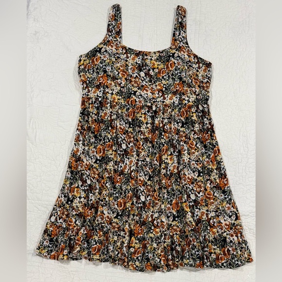 Millenium Dresses & Skirts - Millenium Womens Floral Tiered Sundress in Black and Orange Size L  100% Rayon